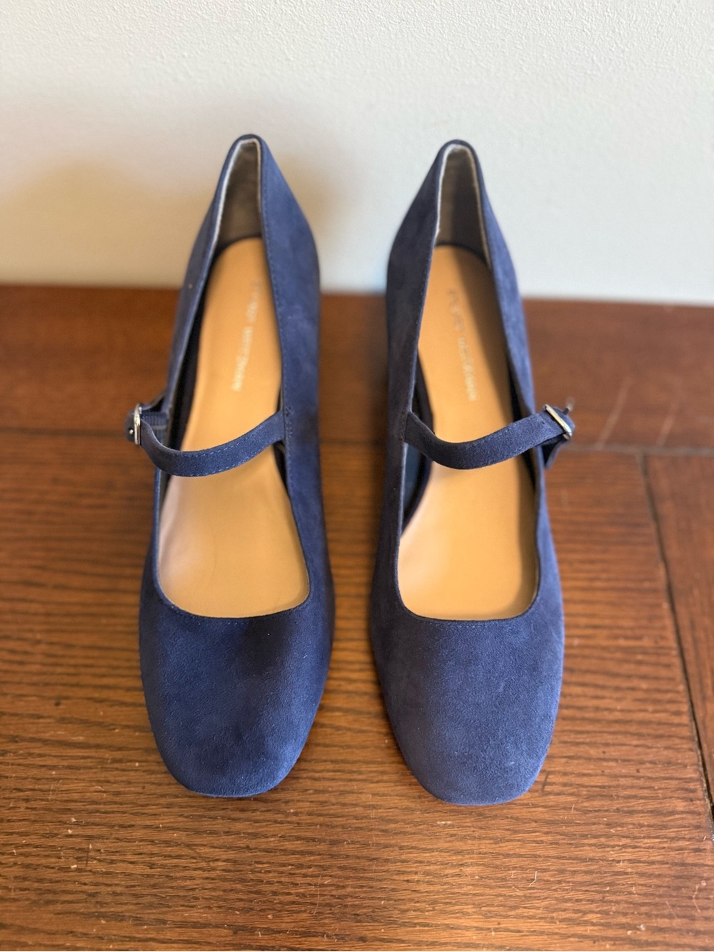 Stuart Weitzman Gabby Navy Blue Mary Jane Block Heel Pumps - Picture 5 of 9